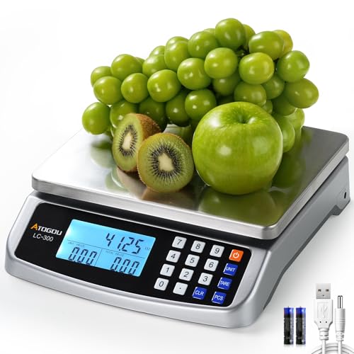 Atogou 110lb Food Scale, Commercial Kitchen Scale with Price Computing - style: Silver 110lb/50kg