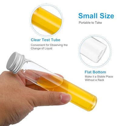 PATIKIL 65ml Test Tubes Set, 12pcs Plastic Clear Flat Bottom Test Tube - size: 65ml