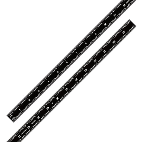 PEC Tools 24 Inch Flexible Metal Rule, Designed for High-Accuracy Industrial Environments, Made in USA - color: Black Chrome-Flexible, size: 24"