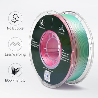 Rainbow PLA Filament, Multicolor Gradient Silk PLA Filament, Dimensional Accuracy +/- 0.02 mm, 1kg Spool(2.2lbs), 1.75 mm, Rainbow Memphis - color: 1kg Rainbow Memphis
