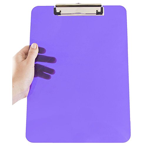 JAM PAPER Plastic Clipboards with Low Profile Metal Clip - Letter Size (9 x 12.5) - Violet Purple - Clip Board Sold Individually - color: Purple, size: Single Clipboards