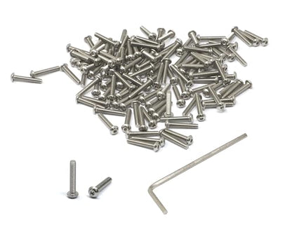 iexcell 100 Pcs M2.5 x 14mm Thread Pitch 0.45 mm Stainless Steel 304 Hex Socket Button Head Cap Screws Bolts Kit - size: M2.5 x 14mm