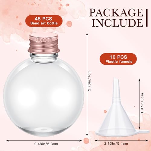 FoldTier 48 Pcs Plastic Potion Bottles with Caps,Rose Gold,Aluminum Cap - color: Rose Gold, style: Aluminum Cap