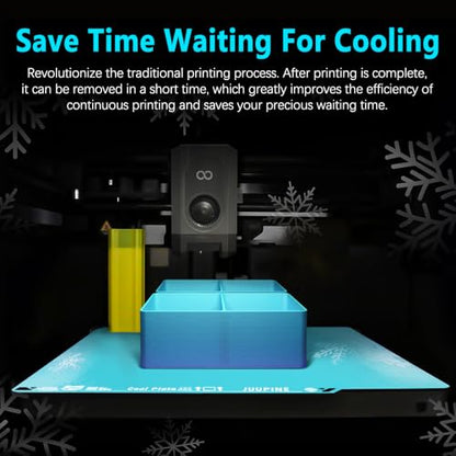 Upgraded OMG Cool Plate for ELEGOO Centauri Carbon/Centauri Carbon 2, 260x271mm Thicker Magnetic CC/CC2 Build Plate with Supertack Smooth Surface, Easy Release 3D Printer Hotbed for PLA PETG Printing - size: 260x271mm for CC/CC2