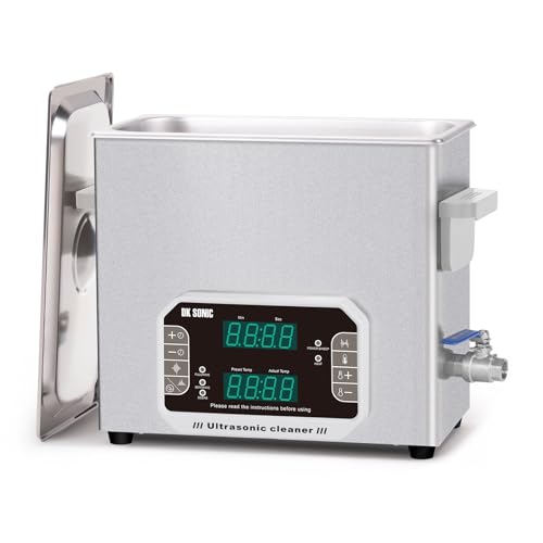 DK SONIC Professional Ultrasonic Cleaner 6L, 180W Heavy-Duty Sonic Cleaner with Timer,Heater&Touch Control, Multi-Application for Motorcycle Engines, Carburetors, Chains (Include Basket) - size: 6L