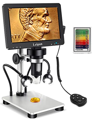 Leipan 7" LCD Digital Microscope 1200X,12MP Coin Microscope with Screen