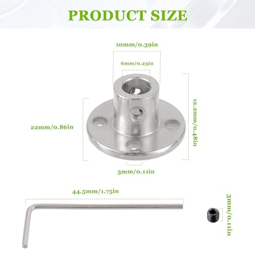 6mm Rigid Flange Coupling Connector, Rigid Guide Model Coupler Accessory, Rigid Shaft Axis Fittings with Electroplated and High Hardness Heat Treated for DIY RC Model Motors(4Pcs) - style: 6mm