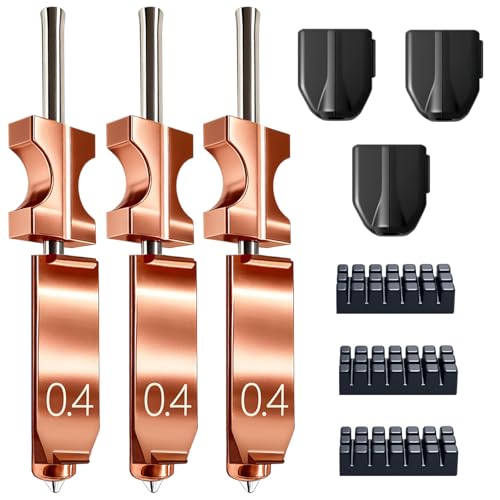 3-Pack 0.4MM Upgrade High Flow Hotend Kit for Flashforge AD5X Nozzle, All Metal 3s Quick-Detachable Nozzle kit,HTR 550°C Hardened Steel Nozzle,32mm³/s High Flow,600mm/s High-Speed AD5X Parts - color: 3PK 0.4MM AD5X Nozzle