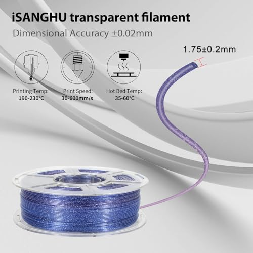 3D Printer Filament Pla HS Glitter Clear Blue+Purple for Bambu Lab AMS,AMS Lite - color: Hs Pla Glitter Clear Blue+purple