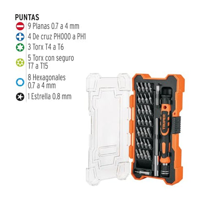 TRUPER JOY-32 Precision Screwdriver, 30-Bit and Extension Rod Set