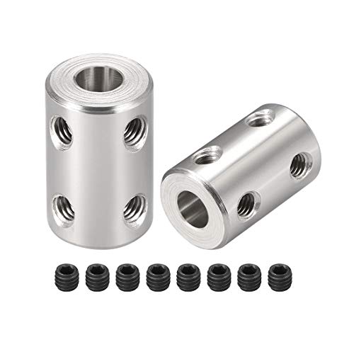 uxcell 6mm to 6mm Bore Rigid Coupling Set Screw L22XD14 Stainless Steel,Shaft Coupler Connector for 3D Printers, Motor Accessories,2pcs - color: Silver Tone, size: 6mm to 6mm