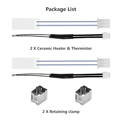 2 Pack Ceramic Heater Thermistor for Elegoo Centauri Carbon, 24V 60W Heater Cartridge High Temperature Thermistor Hot End Replacemnt Kits for Centauri Carbon/Centauri 3D Printer - style: 2PCS Ceramic Heater Thermistor