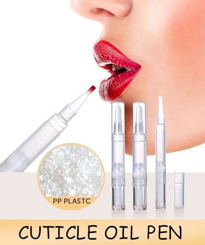 16 Pcs 3ml Empty Cuticle Oil Pen with 4 Pcs Transfer Pipettes - Transparent Nail Oil Twist Pens with Brush Tip for Nail Oil, Eyelash Growth Liquid, Cosmetic Lip Gloss Container Applicators - size: 20 Count (Pack of 1)