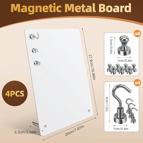 4 Pack Magnetic Board - White Magnet Display Stand - color: White-vertical