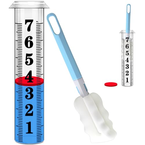 Rain Gauge Replacement Tube,Accurate 7 inch Capacity Rain Gauge Tube,Upgraded Rain Gauge Outdoors Best Rated ,Plastic Rain Meter Tube For Yard,1 Rainfall Measure Thickened Tube with 1 Clean Brush - color: Plastic Rain Gauge Tube B