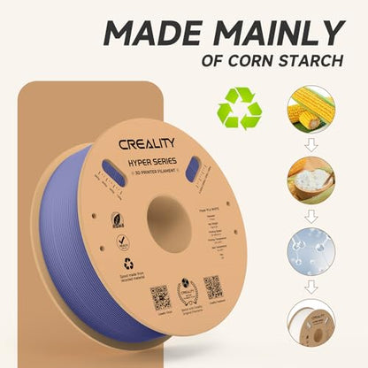 Official Creality Hyper PLA Filament 1.75mm, High Speed PLA 30-600mm/s Rapid 3D Printer Filament, Dimensional Accuracy +/-0.02mm, Fit Most FDM 3D Printers, 1KG(2.2lbs) Spool Very Peri - color: Very Peri