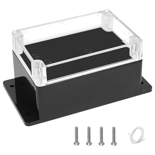 Project Box IP65 Waterproof ABS Plastic Electrical Junction Box with Clear Cover Enclosure with Fixed Ear, Black 6.2"x 4.2"x 3.5"(160x110x90mm)(Pack of 1) - color: 1 pack, size: 6.2"x 4.2"x 3.5"