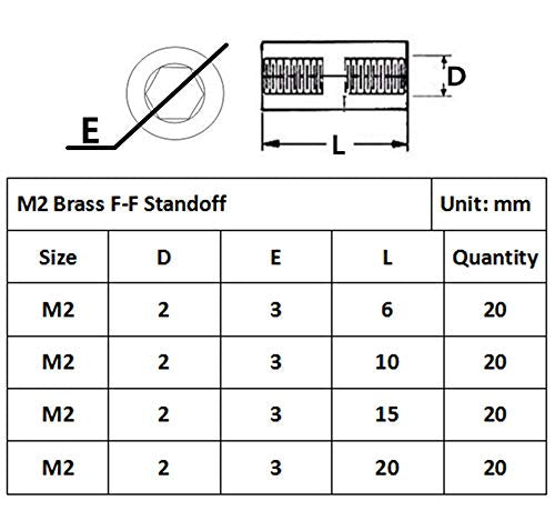 320pcs M2 Male-Female Brass Spacer Standoff&Stainless Steel Screw Nut Assortment Kit
