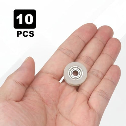 uxcell 10Pcs 605ZZ POM Pulley U-Groove Ball Bearing, 5x21x7mm, Beige - color: Beige, size: 5x21x7mm, 605ZZ