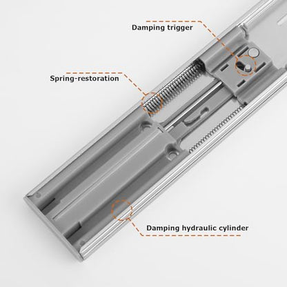 LONTAN 6 Pairs 14 Inch Soft Close Drawer Slides Heavy Duty 100lb Capacity - size: 14 Inch