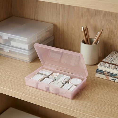 LJY 12 Pink Rectangular Plastic Boxes, 5.3 x 3.1 x 1.2 in for Card Making - color: Pink, size: 5.3 x 3.1 x 1.2 inch