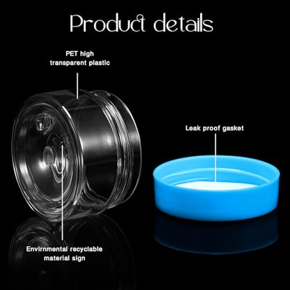 Patelai 4 Pcs Plastic Jars with Lids, Blue, 1 oz, Wide Mouth - color: Blue, size: 1 oz