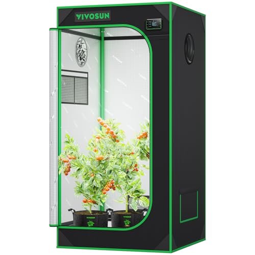 VIVOSUN S224 2x2 Grow Tent 24"x24"x48" High Reflective Small Mylar Tent - size: 24"x24"x48"