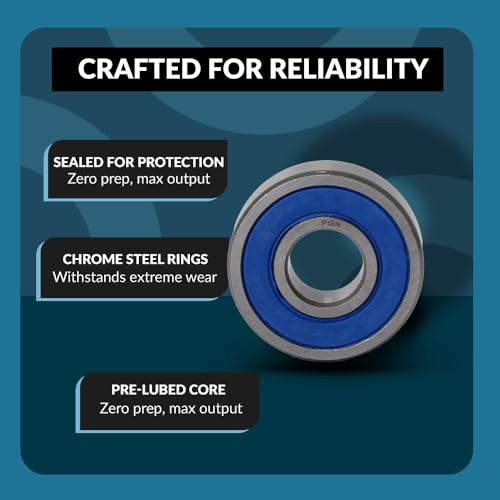 PGN R6-2RS (10 Pack) Ball Bearing 3/8" x7/8" x9/32 Chrome Steel Sealed