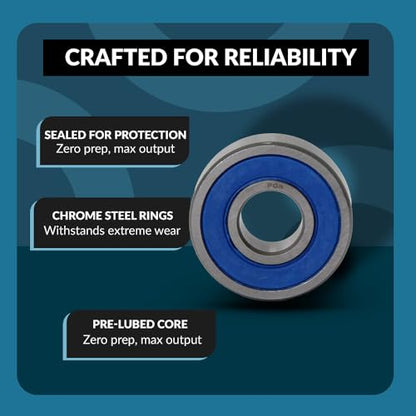 PGN R6-2RS (10 Pack) Ball Bearing 3/8" x7/8" x9/32 Chrome Steel Sealed