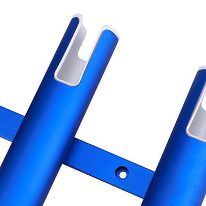Aluminium Wall-Mounted Fishing Rod Holder for Boat, Garage & Marine - Holds Rods & Poles - color: Blue 3 Tubes