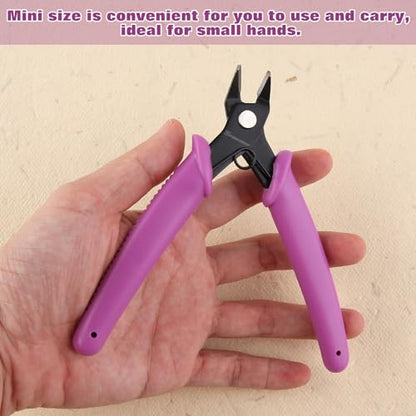 SPEEDWOX 4.5 Inch Flush Cutters for Jewellery Making Precision Electronics Flush Cutter Diagonal Cutting Pliers Craft Wire Cutters for Crafting Micro Wire Cutter Small Snips for Soft Wires - size: 4.5"