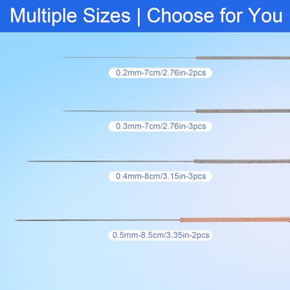 3D Printer Nozzle Cleaning Kit, 60 Stainless Steel Nozzle Cleaner Needles & 6 Protective Tubes Unclog Tool for Creality Ender 3/Ender 3 V2/5 K1 CR-10 MK8 V6 (0.2/0.3/0.4/0.5mm Diameter)