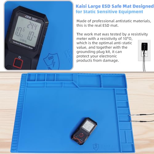 Kaisi Large Anti Static Mat with Grounding Accessories,Soldering Mat