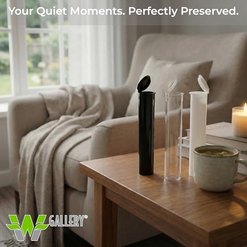 W Gallery 10 Clear 98mm Open Cap Pop Top Tubes, Airtight Pill Bottles