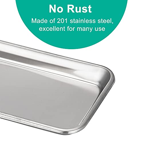 Yzurbu 3pcs Metal Tray, Stainless Steel Tray for Tattoo Supplies, Resin, Bathroom, Lab Instrument - size: 3pcs