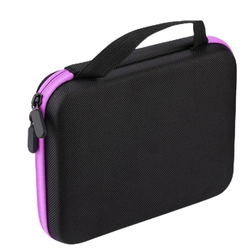 63 Slots Essential Oil Carrying Case, 1-3ml vial portable Essential Oil Storage Bag Case Box, Hard EVA Shell Impact and Leak Proof Large Capacity Organizer with Carrying Handle (Purple) - color: Purple