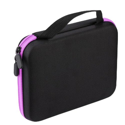 63 Slots Essential Oil Carrying Case, 1-3ml vial portable Essential Oil Storage Bag Case Box, Hard EVA Shell Impact and Leak Proof Large Capacity Organizer with Carrying Handle (Purple) - color: Purple