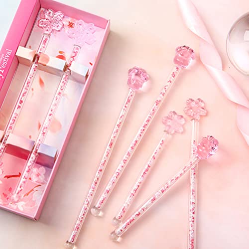 UPKOCH Glass Stirring Sticks 2 pieces Flower Design 7.28 inches