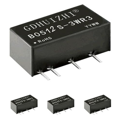 4 Pack DC-DC 5V to 12V Isolated Power Convert, Input 4.5V-5.5V, Output 12V, 3W Isolated Power Module, Over-Temperature and Short-Circuit Protection, Compact Size: 19.5x10x7 mm - color: 3 Watt, size: 5V to 12V