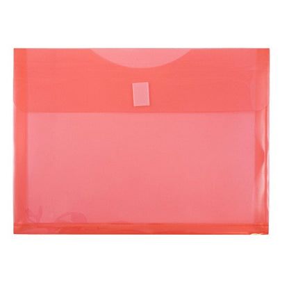 JAM PAPER Plastic Expansion Envelopes with Hook & Loop Closure - Letter Booklet - 9 3/4 x 13 with 1 Inch Expansion - Red - 12/Pack - color: Red, size: 1" Expansion