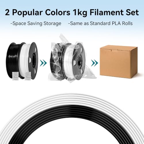 Dynta PLA Filament 1.75mm 2x1KG Black+White 3D Printer Filament - color: 1kgx2-black+white