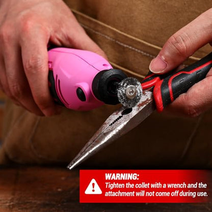 Rotary Tool Kit:DEKOPRO 1.4-Amp Power Hand Rotary Tools with 6 Variable Speed, 127pcs Accessories, 8000~35000RPM Electric Grinder Drill Machine Set with Flex Shaft for Carving, Cutting, Sanding Pink - color: Pink