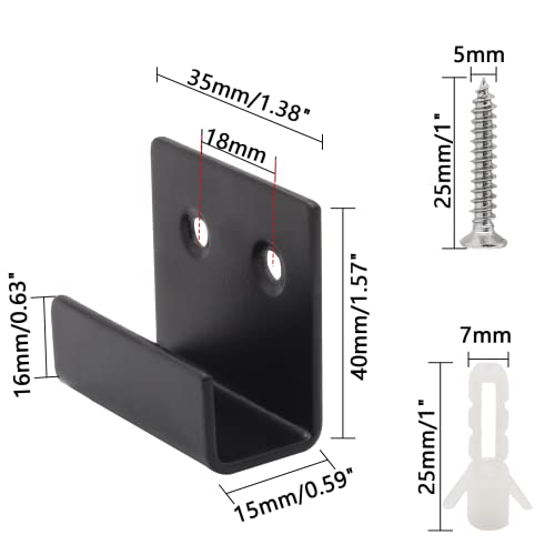 8 Pcs 15mm Stainless Steel Tile Bracket, Black U Bracket - size: Black 15mm/0.59"