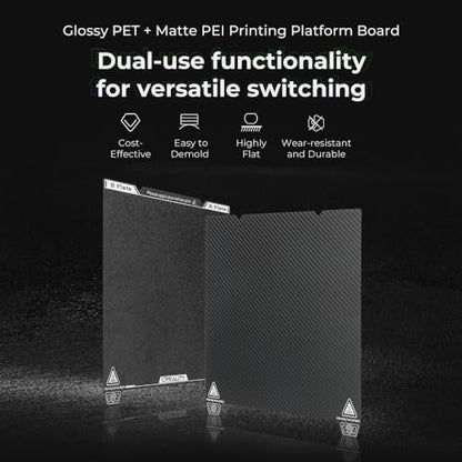 Creality K1 Max Build Plate Kit 315 * 310mm Dual-Sided Printing Platform Board Glossy PET + Matte PEl Plate Build Surface for K1 Max, Ender 3 Max Neo, Ender 3 S1 Plus 3D Printers - style: K1 Max PET PEI Plate