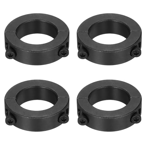 uxcell 4pcs Double Split Shaft Collars 22mm Bore, Two-Piece Clamping Collar 35mm OD 10mm Thickness Carbon Steel Lock Collar Clamp with Set Screws (Black Oxide) - size: 22mm x 35mm x 10mm
