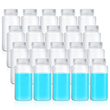 Hoolerry 20 Pcs 16oz/ 500ml Plastic Sample Bottles Wide Mouth Lab - size: 16oz/ 500ml