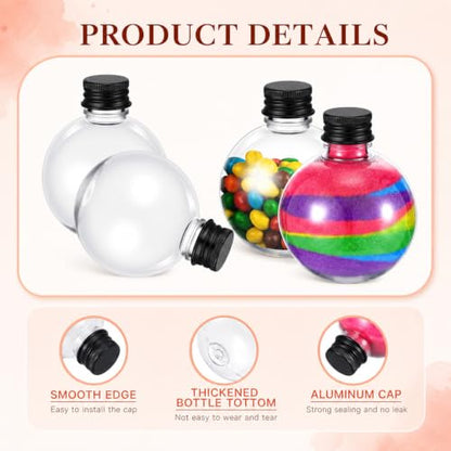 FoldTier 48 Pcs Plastic Potion Bottles with Caps,Black,Aluminum Cap - color: Black, style: Aluminum Cap