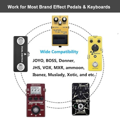 JOYO DC 9V 1.2A Guitar Pedal Power Supply with 5 Way Daisy Chain Cables, AC Wall Charger Power Adapter for Bass Guitar Effect Pedals (Tip Negative) - size: 9V1200mA