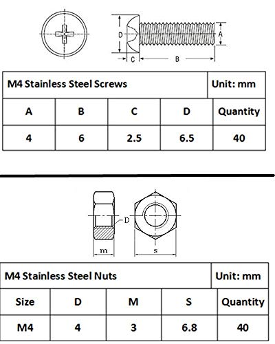 160pcs M4 Male-Female Brass Hex Spacer Standoff/Screw Nut Assortment Kit - size: M4