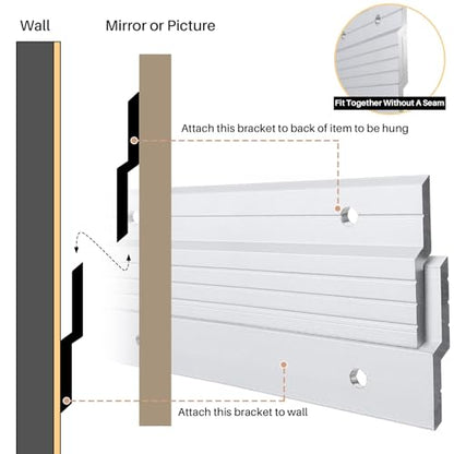 4 Pairs 30 inch Aluminum French Cleat, Heavy Duty Picture Hanger - size: (4 Pair) 30-inch